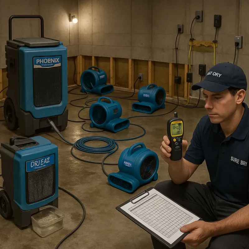 Structural Drying and Dehumidification process in Huntington Park, CA